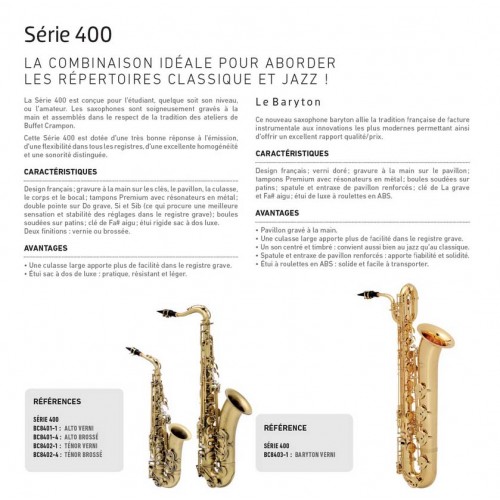 Saxophone alto BUFFET-CRAMPON Série 400 Intermédiaire  2