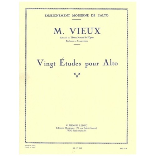 9790046171611AL17161 20 études pour alto - 20 Studies for Viola