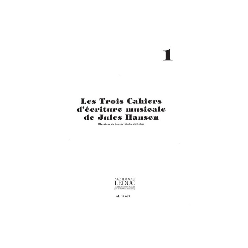 9790046196850AL19685 Jules Hansen: Ecriture musicale Vol.1