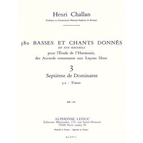 9790046219139AL21913 380 Basses et Chants Donnés Vol. 3A