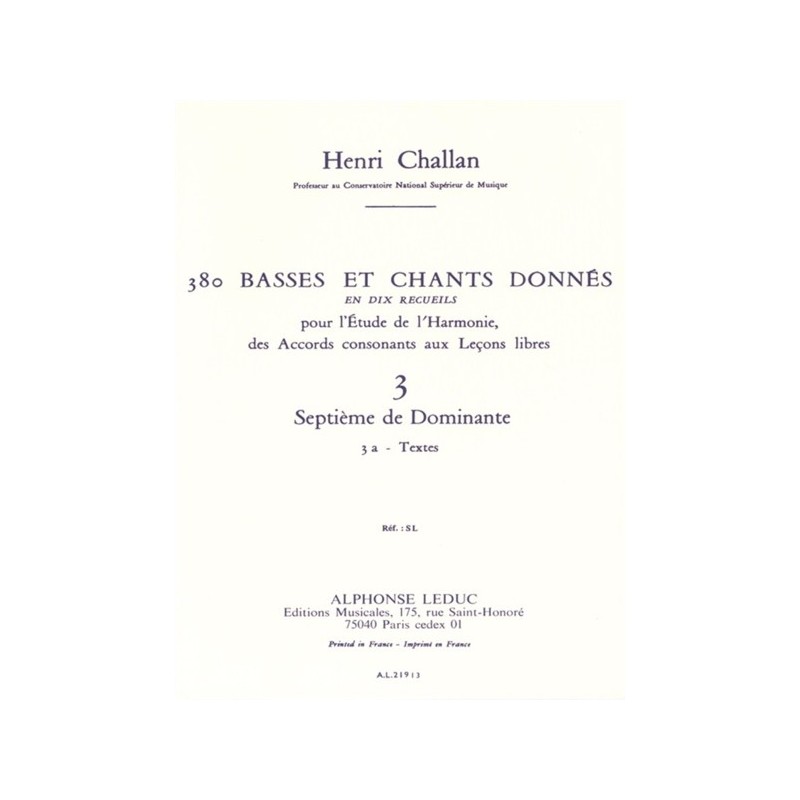 9790046219139AL21913 380 Basses et Chants Donnés Vol. 3A