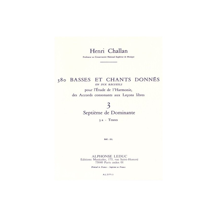 9790046219139AL21913 380 Basses et Chants Donnés Vol. 3A