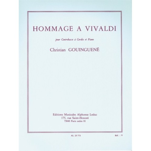 9790046257735AL25773 Hommage A Vivaldi - pour Contrebasse et Piano