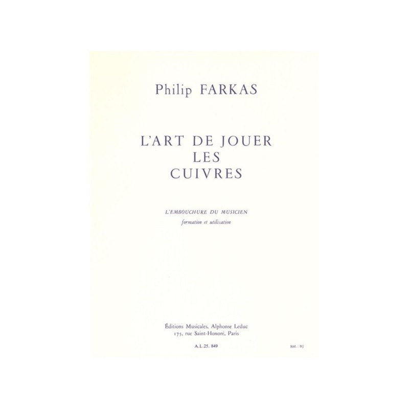 9790046258497AL25849 L'Art de jouer les cuivres