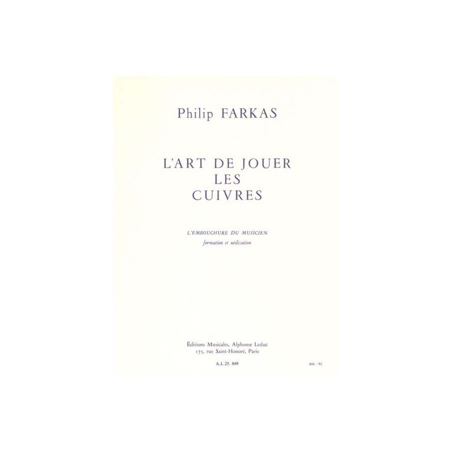 9790046258497AL25849 L'Art de jouer les cuivres