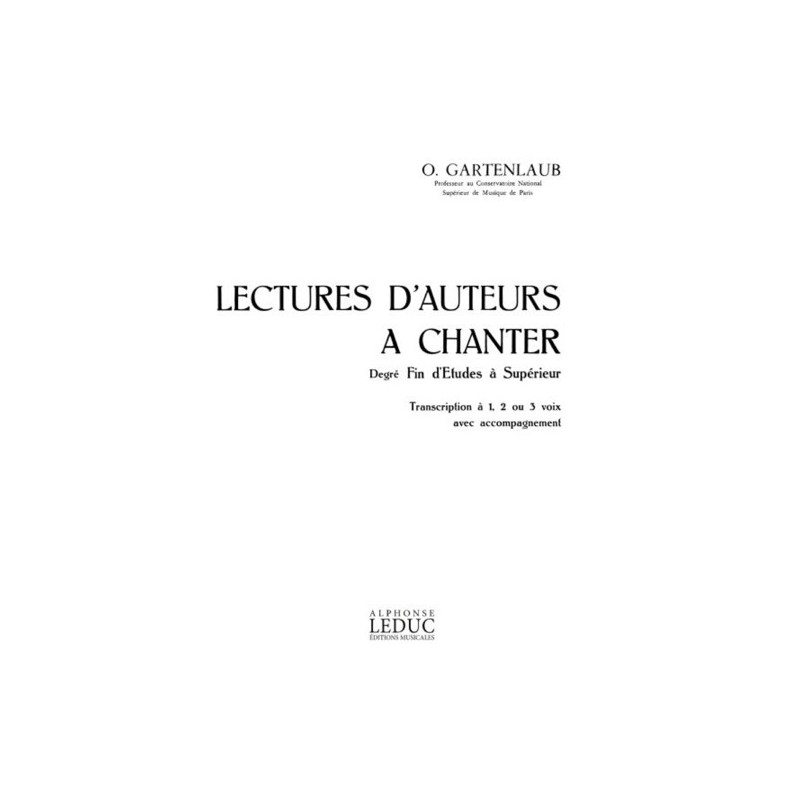 9790035165324ALHA009454 Lectures D'Auteurs A Chanter