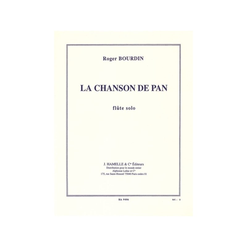 9790230790062ALHA09006 La Chanson De Pan pour flûte solo