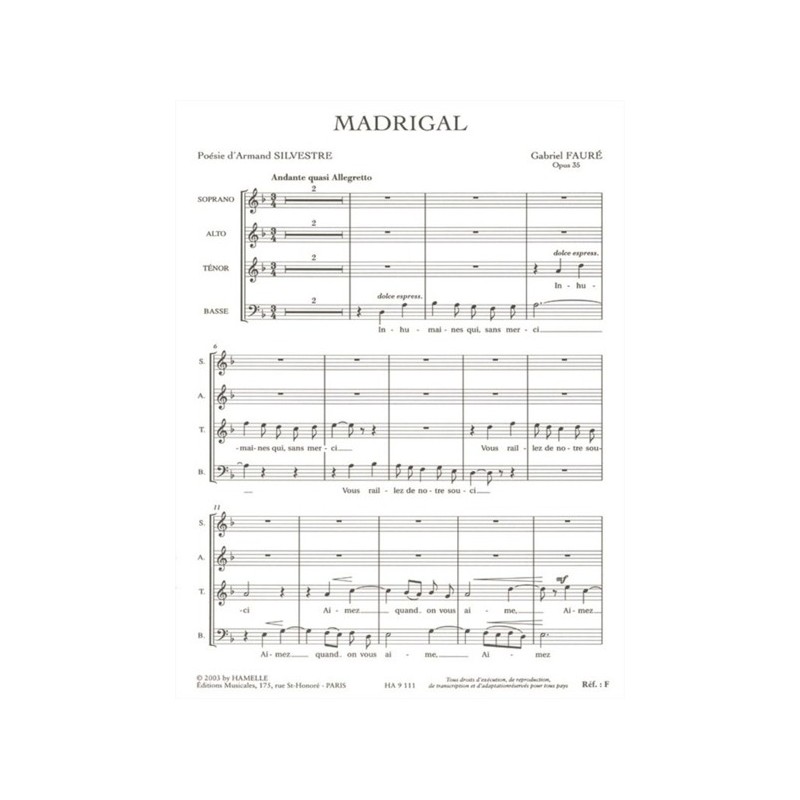 9790230791113ALHA09111 Madrigal Op.35