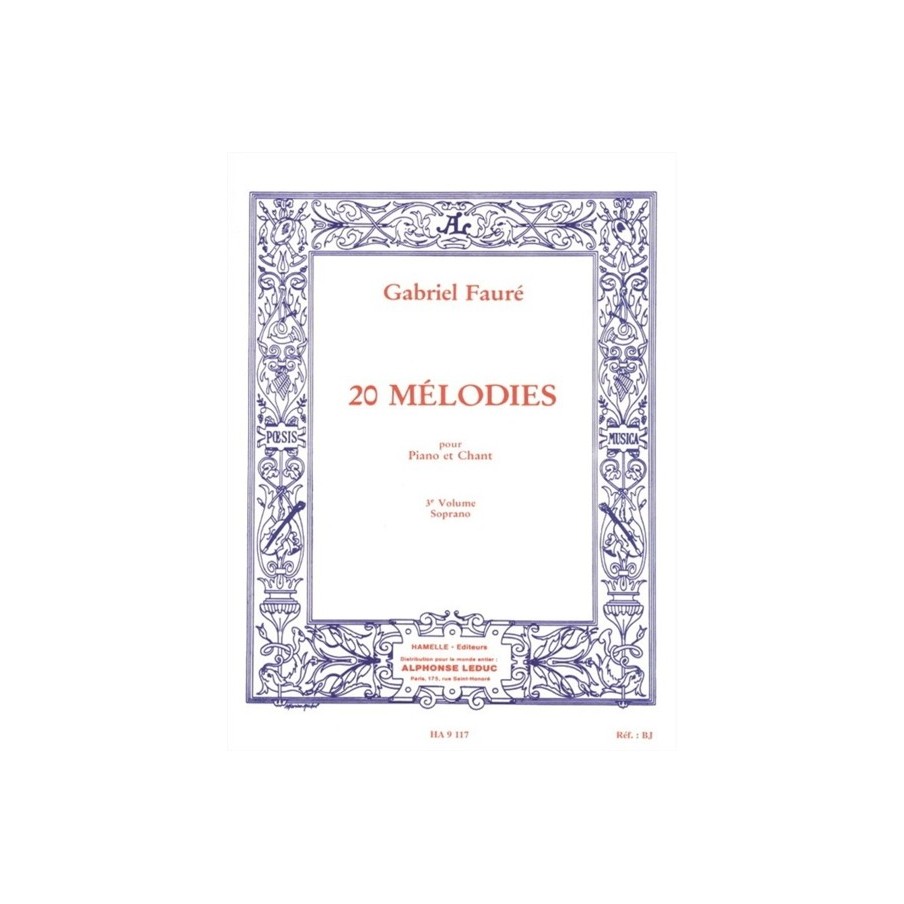9790230791175ALHA09117 20 Mélodies - Soprano - Vol. 3