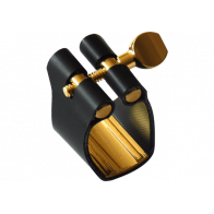 Ligature et Couvre-bec Semi-Rigide Sax Soprano Ebonite - Brancher