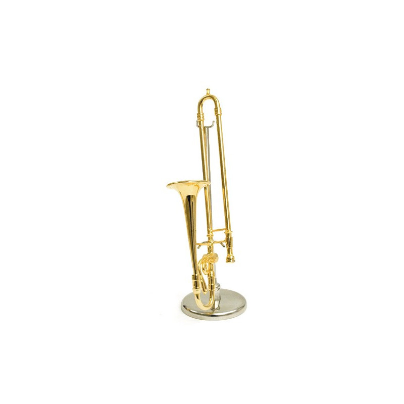 Trombone Miniature en Laiton Doré