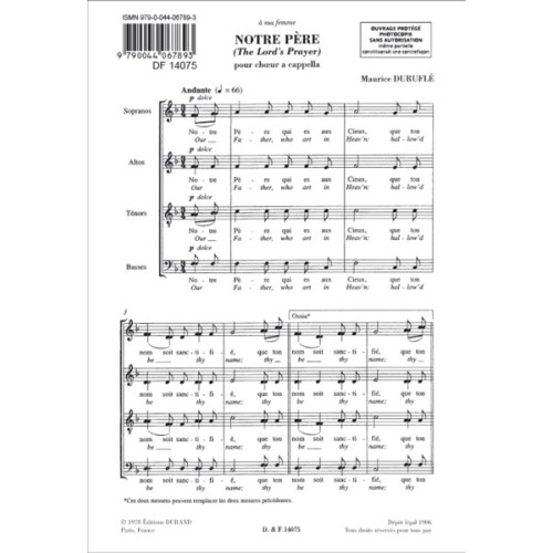 9790044067893DF_01407500 Notre Père Op. 14 (The Lord's Prayer)