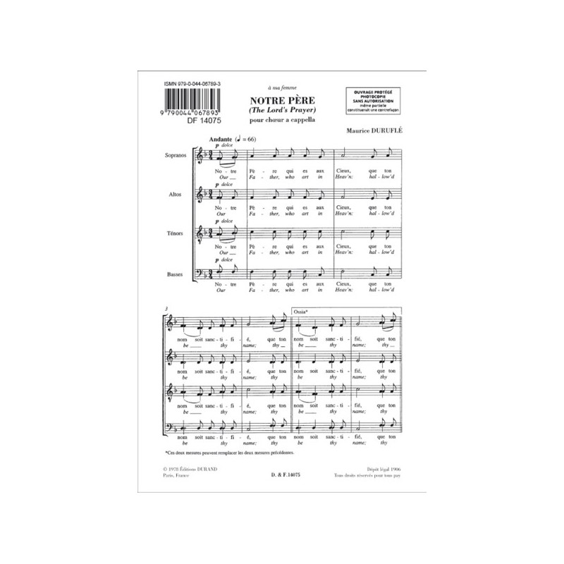 9790044067893DF_01407500 Notre Père Op. 14 (The Lord's Prayer)