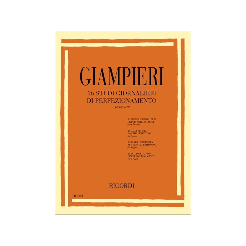 9790041818528ER_00185200 16 Studi Giornalieri Di Perfezionamento