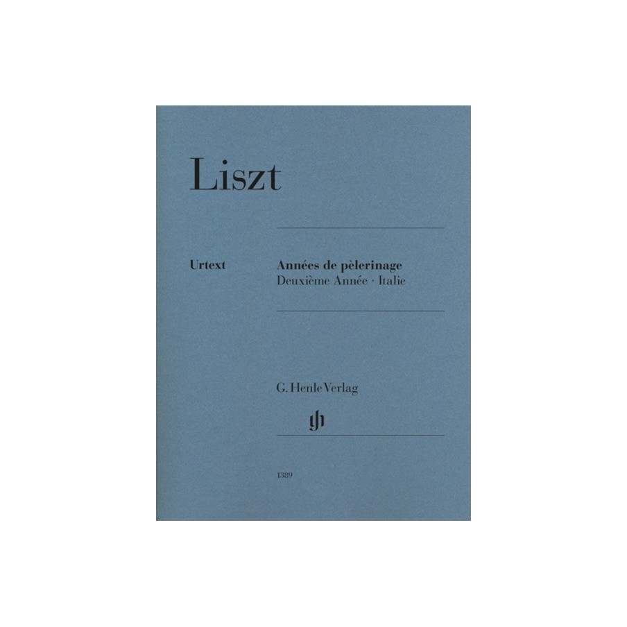 9790201813899HN1389 Années de pèlerinage - Deuxième Année - Italie