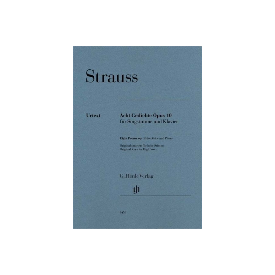 9790201814582HN1458 Acht Gedichte Opus 10 für Singstimme und Klavier