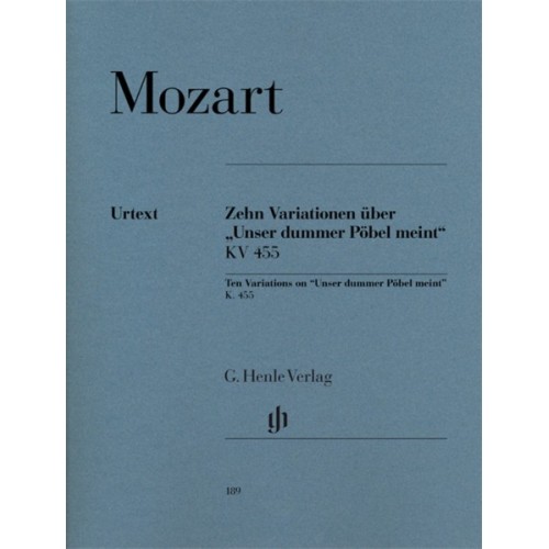 9790201801896HN189 10 Variations on 'Unser dummer Pöbel' KV 455