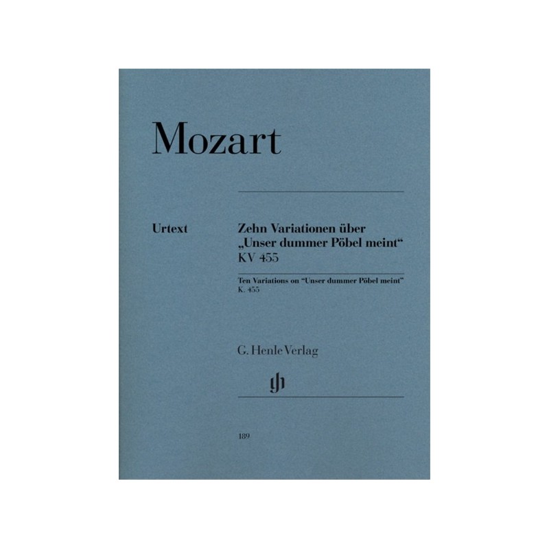 9790201801896HN189 10 Variations on 'Unser dummer Pöbel' KV 455