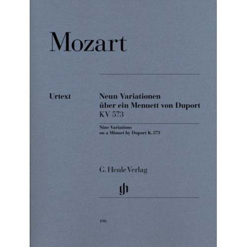 9790201801902HN190 9 Variations on a Minuet by Duport K. 573