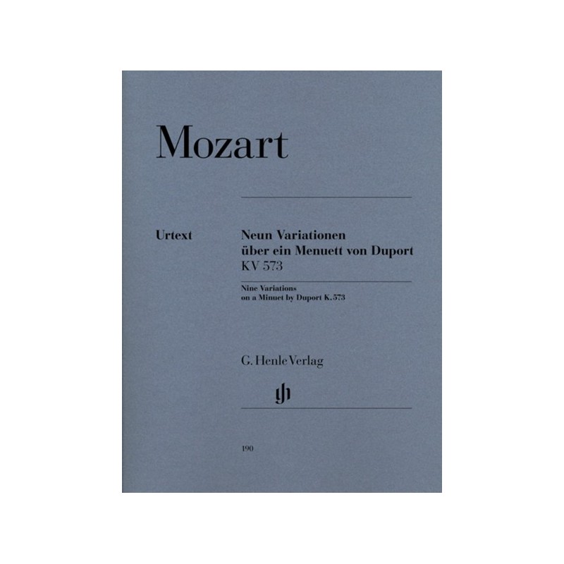 9790201801902HN190 9 Variations on a Minuet by Duport K. 573