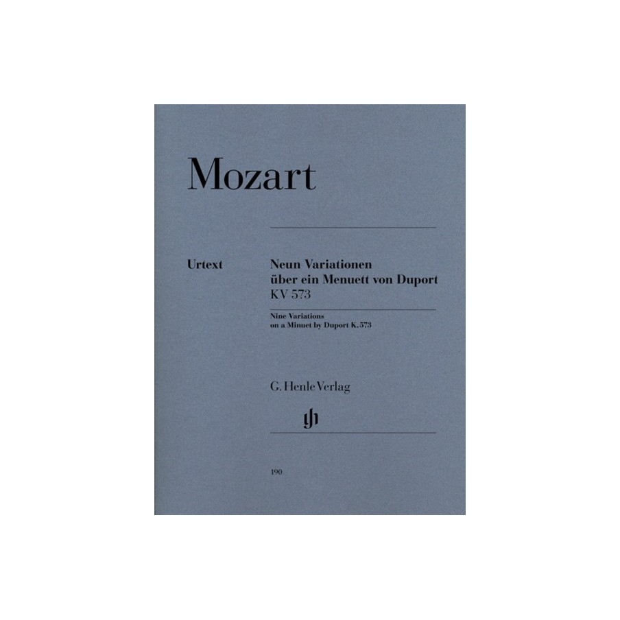 9790201801902HN190 9 Variations on a Minuet by Duport K. 573