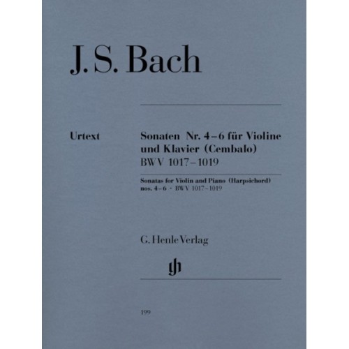 9790201801995HN199 Sonatas no. 4 - 6 for Violin and Piano