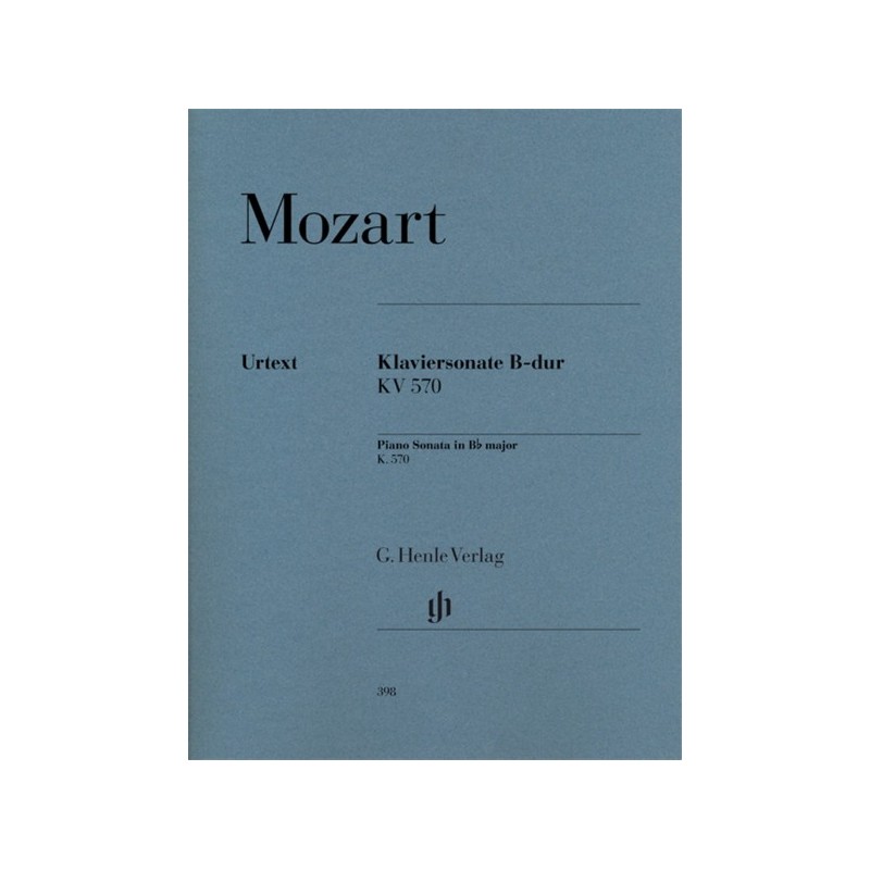 9790201803982HN398 Piano Sonata B flat major KV 570