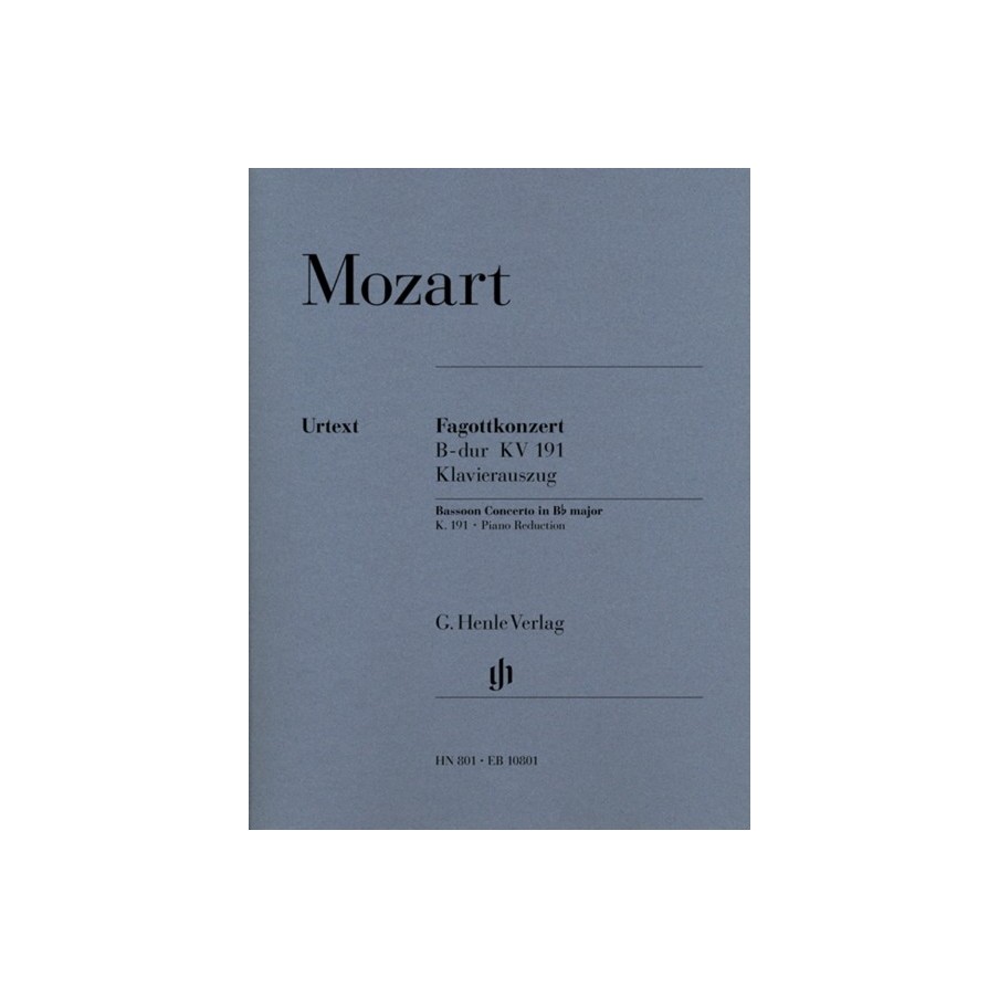 9790201808017HN801 Bassoon Concerto B Flat KV191