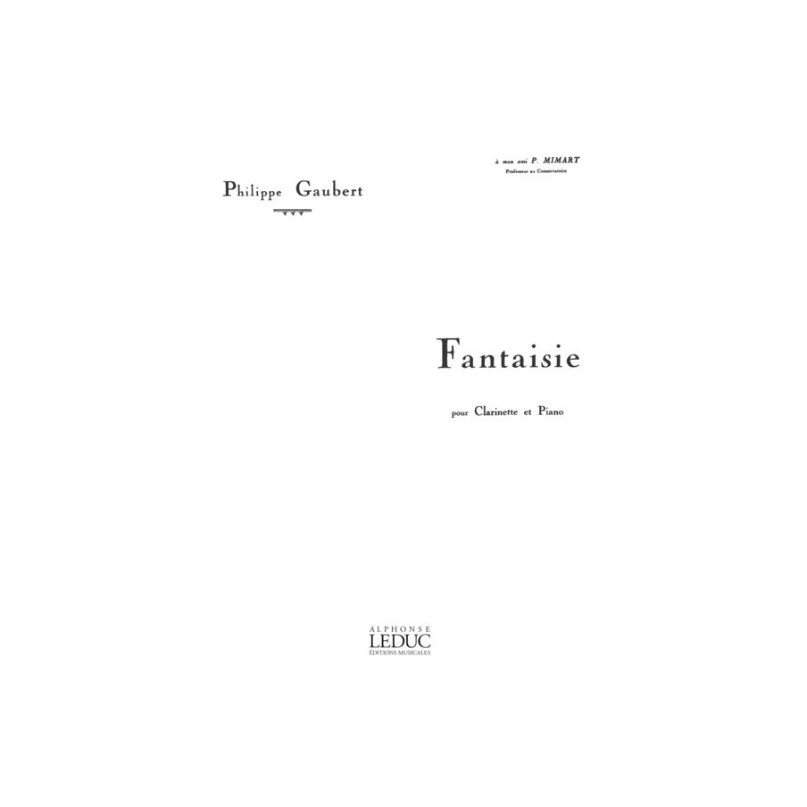 9790047295729ALHE29572 Fantasy for Clarinet and Piano