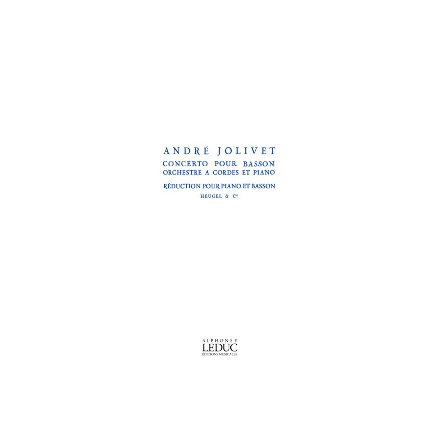 9790047316691ALHE31669 Concerto For Bassoon, String Orchestra And Piano