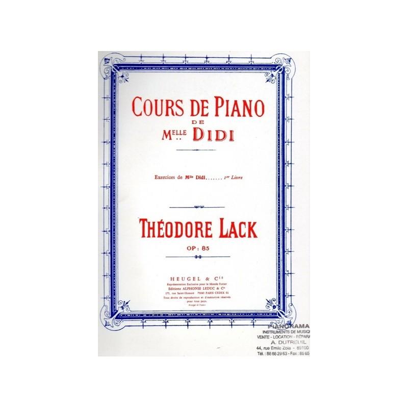 9790047333056ALHE33305 Cours de Piano de Mlle Didi Exercices vol. 1 Piano