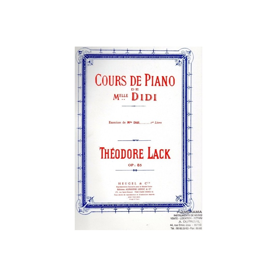 9790047333056ALHE33305 Cours de Piano de Mlle Didi Exercices vol. 1 Piano