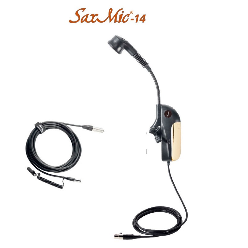 Microphone sans fil wireless SOUNDPLUS SaxMic-14R pour saxophone alto ou  ténor, trompette et trombone