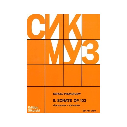 9790003017440SIK2180 Sonata N. 9 Do Op.103