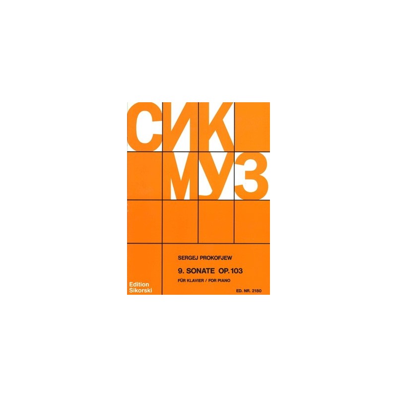 9790003017440SIK2180 Sonata N. 9 Do Op.103