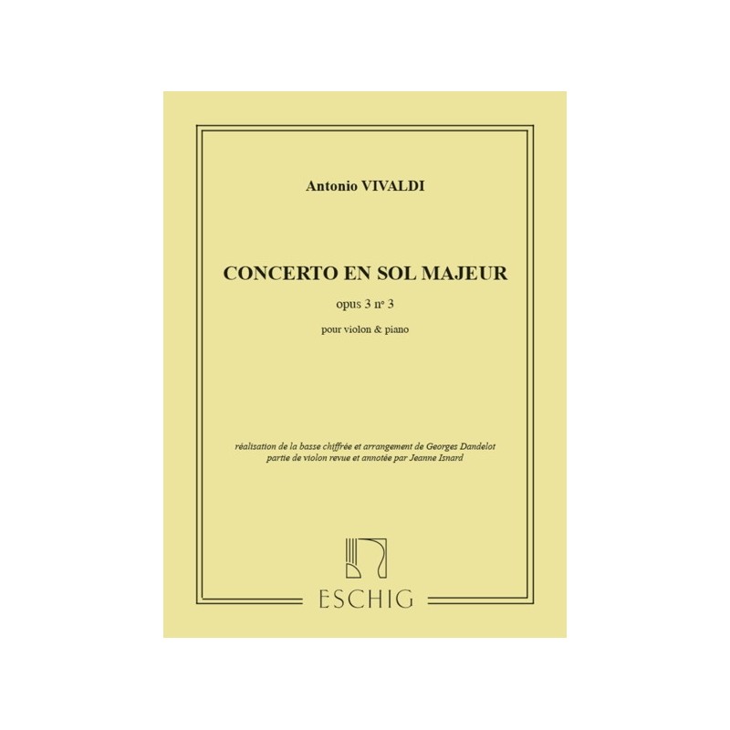 9790045014254ME_00271700 Concerto en Sol Majeur Opus 3, N 3