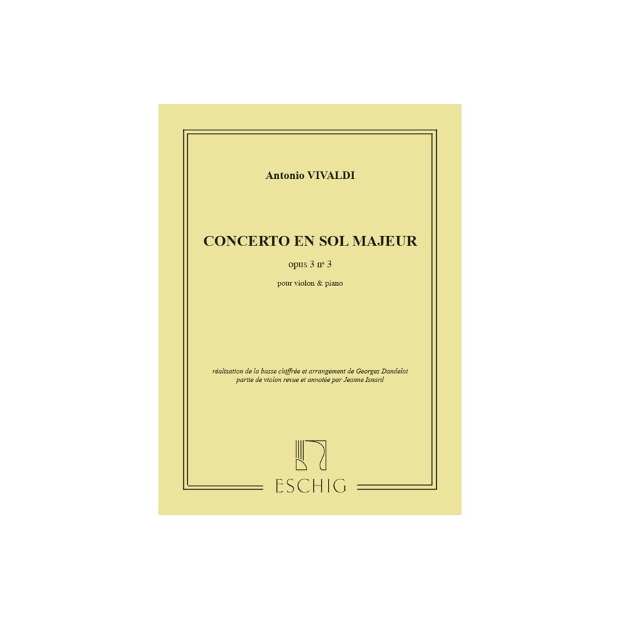 9790045014254ME_00271700 Concerto en Sol Majeur Opus 3, N 3