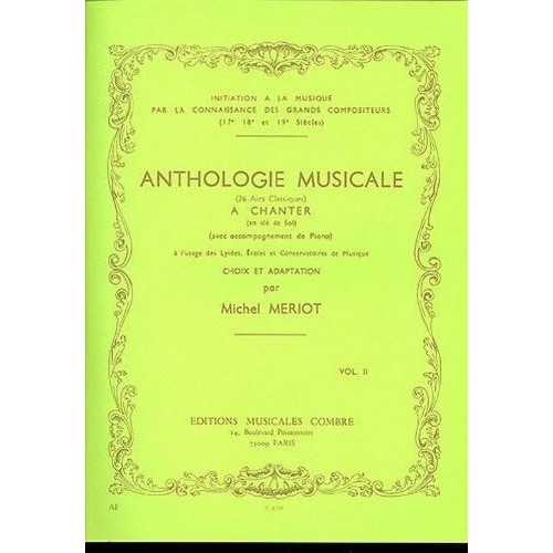 9790230347396COMC04739 Anthologie musicale Vol.2 (26 airs classiques)