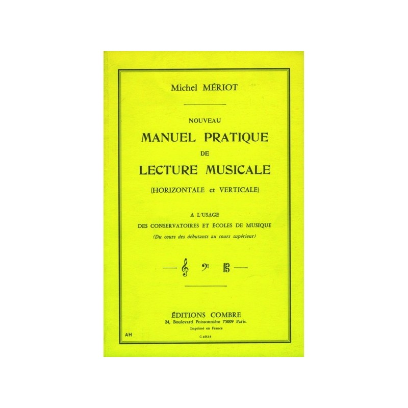 9790230349345COMC04934 Nouveau manuel pratique de lecture musicale