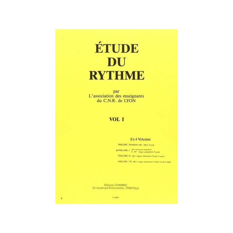 9790230350013COMC05001 C.N.R. de Lyon - Etude du rythme Vol.1