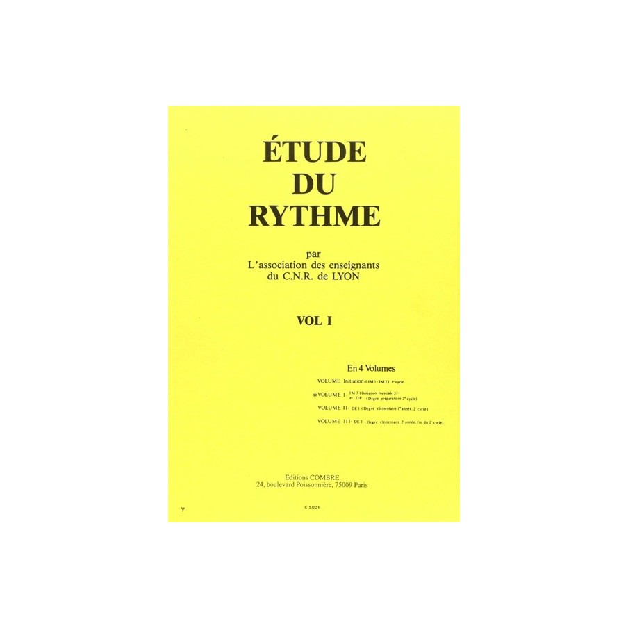 9790230350013COMC05001 C.N.R. de Lyon - Etude du rythme Vol.1