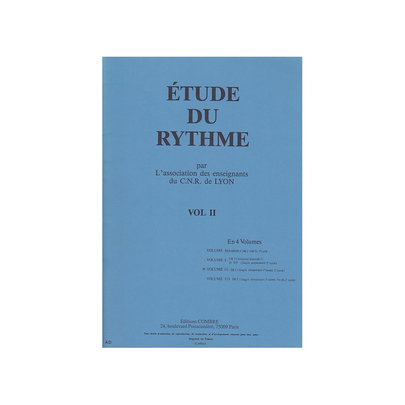 9790230350020COMC05002 C.N.R. de Lyon - Etude du rythme Vol.2