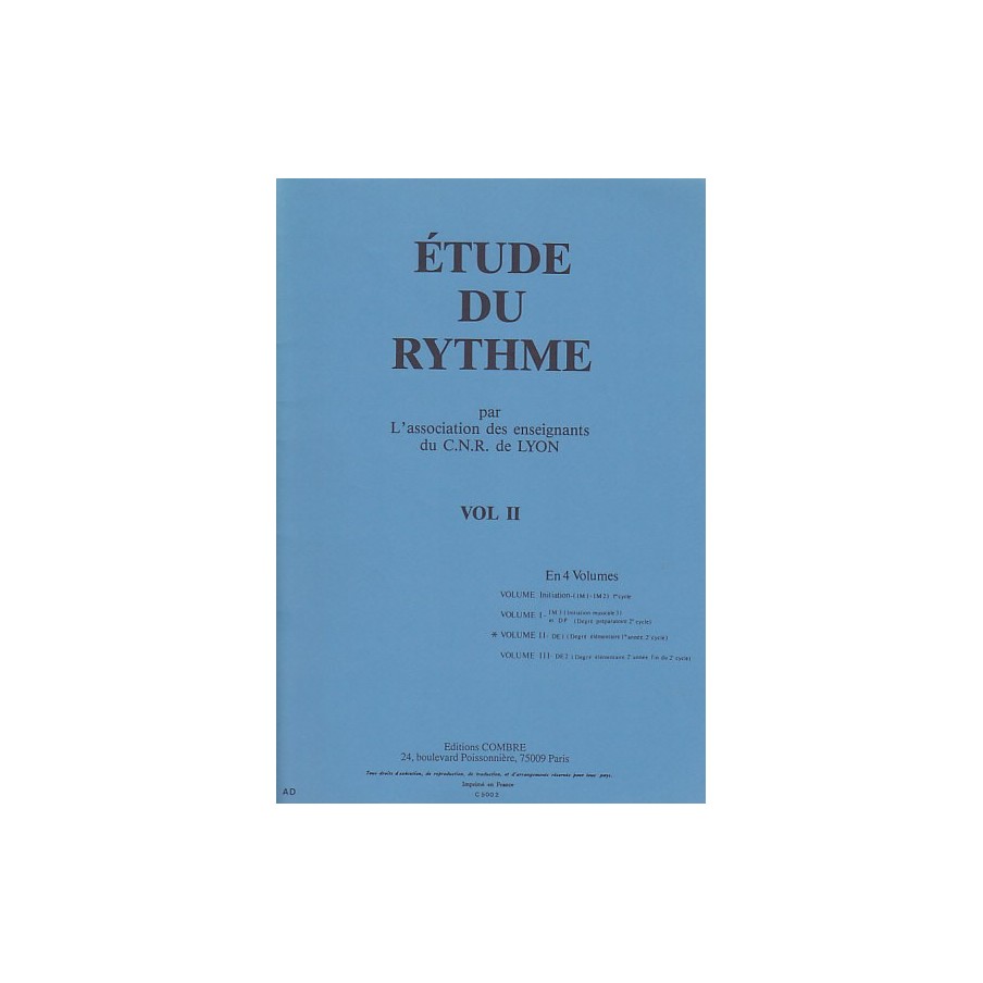 9790230350020COMC05002 C.N.R. de Lyon - Etude du rythme Vol.2