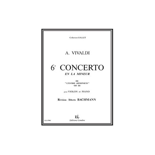 9790230300216COMEG07993 Concerto n°6 en la min. Op.3 Estro Armonico