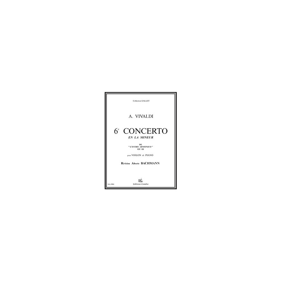 9790230300216COMEG07993 Concerto n°6 en la min. Op.3 Estro Armonico