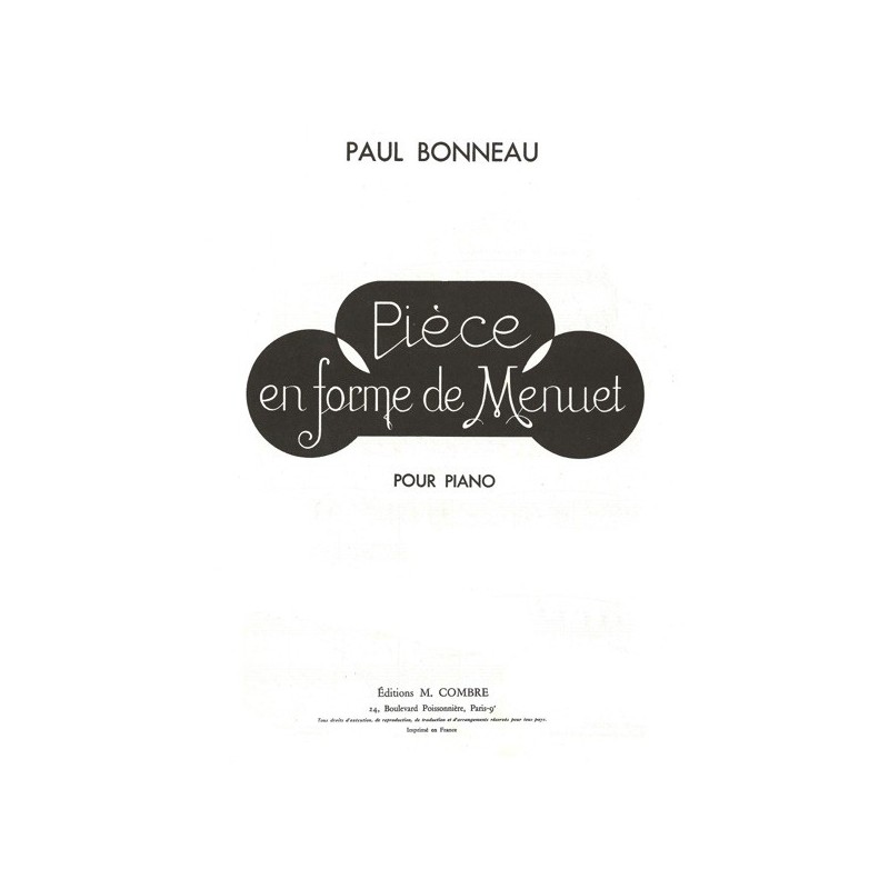 9790230302470COMEG08890 Pièce en forme de menuet