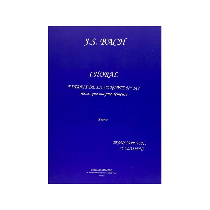 9790230322690COMP02269 Choral Jésus que ma joie demeure extr. Cantate 147