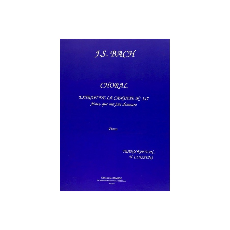 9790230322690COMP02269 Choral Jésus que ma joie demeure extr. Cantate 147