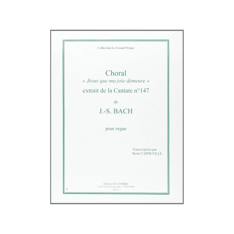 9790230324137COMP02413 Choral Jésus que ma joie demeure extr. Cantate 147