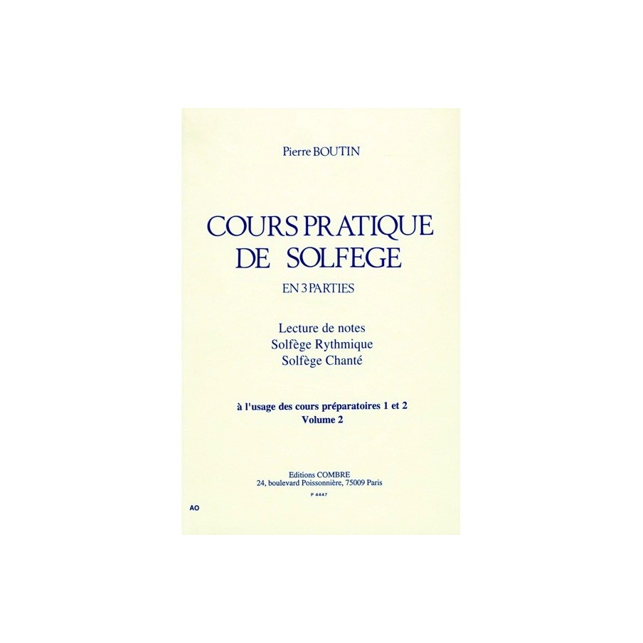 9790230344470COMP04447 Cours pratique de solfège Vol.2